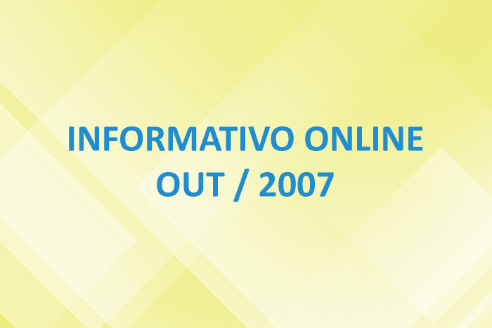 Informativo Online – Out / 2007