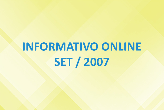 Informativo Online – Set / 2007